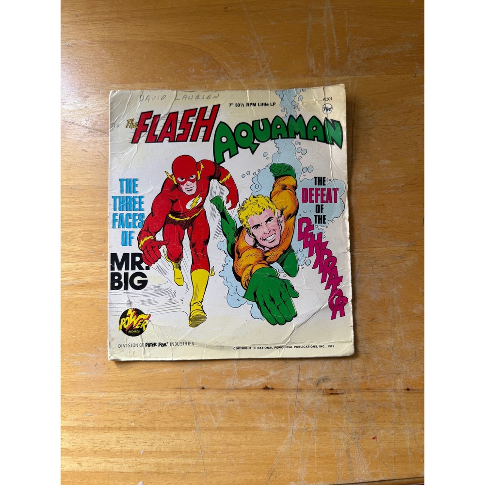 1975 The Flash & Aquaman The 3 Faces of Mr. Big & Dehydrator 7' vinyl 33 1/3